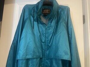 Vintage Eddie Bauer Windbreaker Jacket Womens 1X XXL Green Vented Packable Hood